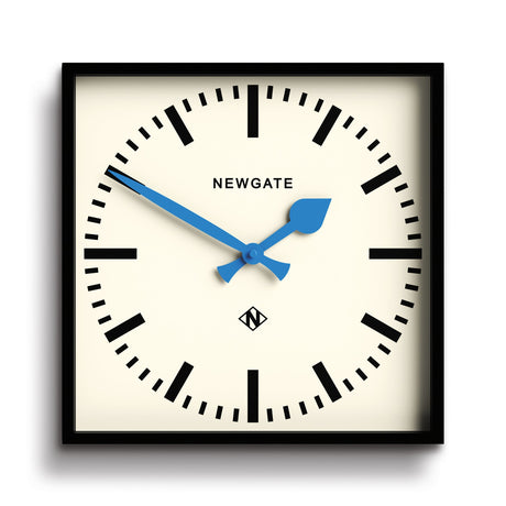Newgate Number Five Wall Clock - Black with Blue Hands