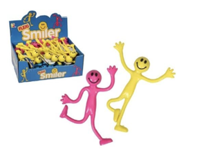 3x Bendy Smiley Man Flexible Sensory Toy - Assorted