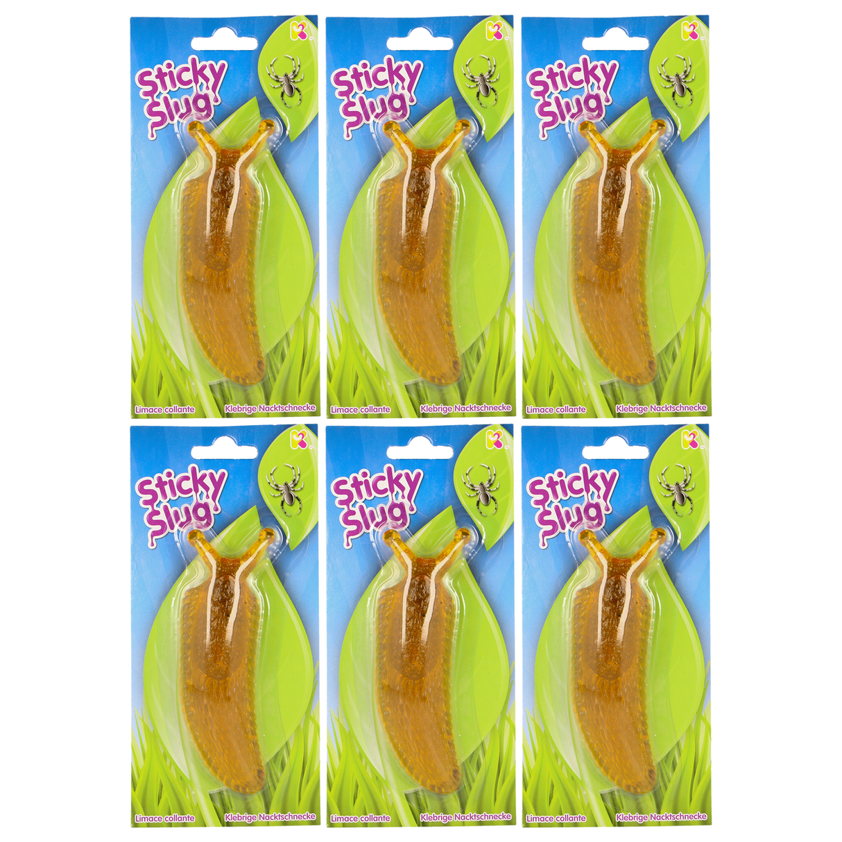 6x Sticky Slug Bulk Pack - Birthday Party Loot Bag Toy/Prize (Children's Party Favour)