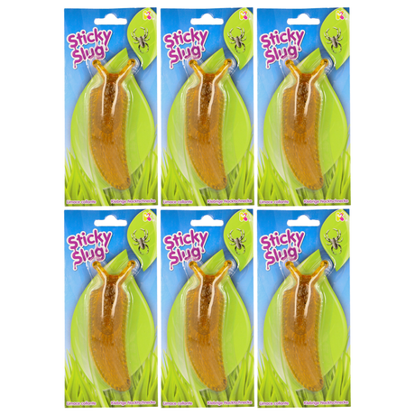 6x Sticky Slug Bulk Pack - Birthday Party Loot Bag Toy/Prize (Children's Party Favour)