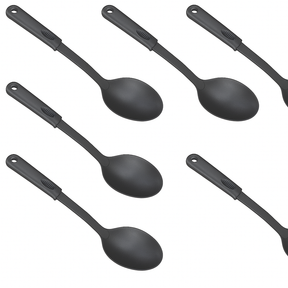 6x 32cm Nylon Serving Spoon in Black