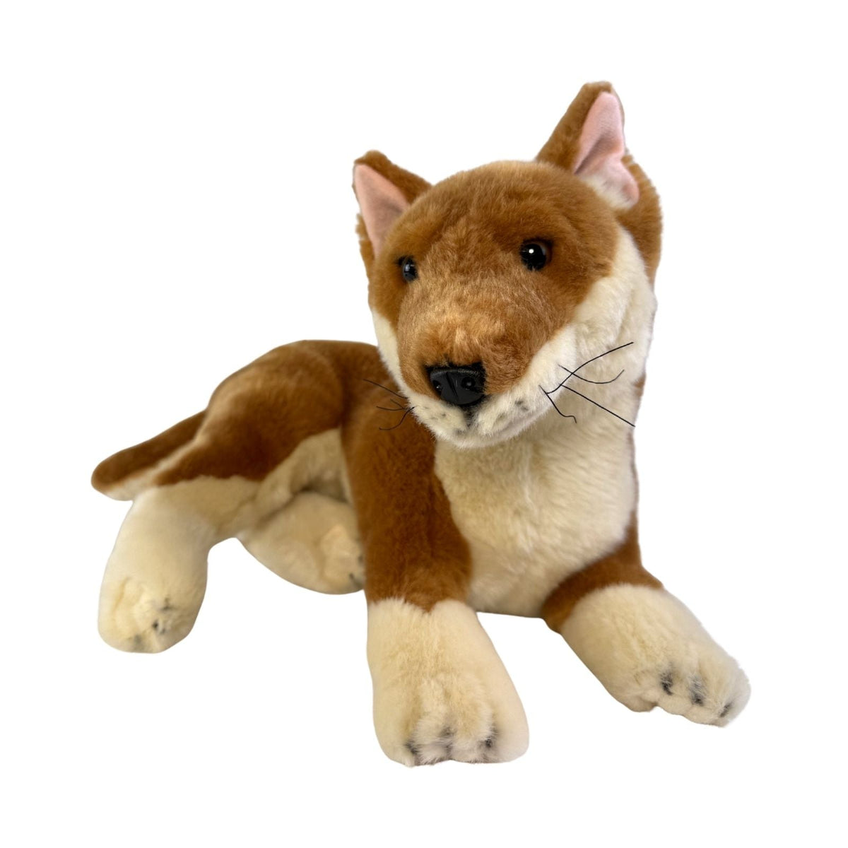Bocchetta Nelly 40cm Lying Dingo Plush Toy - Tan (Australian Stuffed Animal Souvenir Gift)