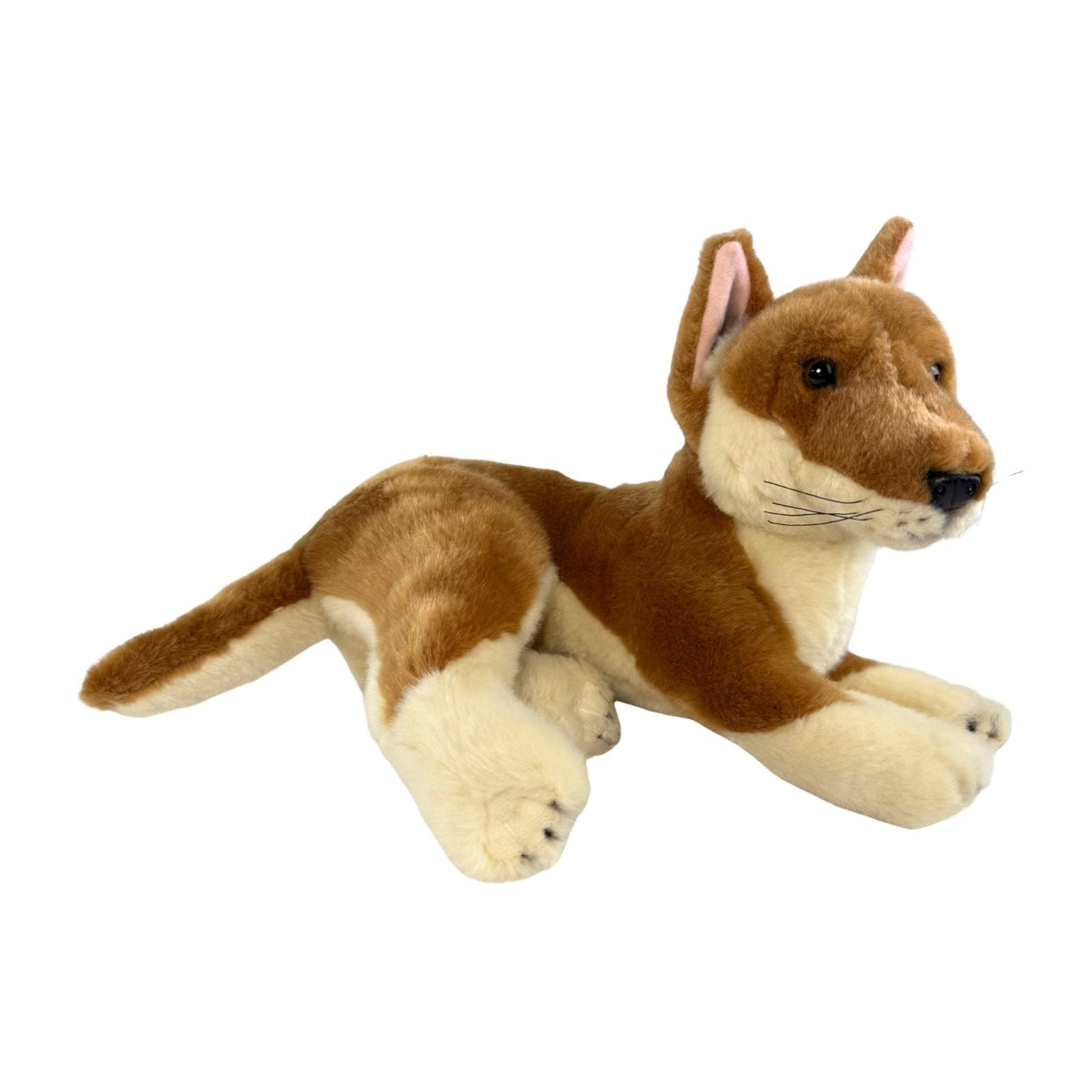 Bocchetta Nelly 40cm Lying Dingo Plush Toy - Tan (Australian Stuffed Animal Souvenir Gift)