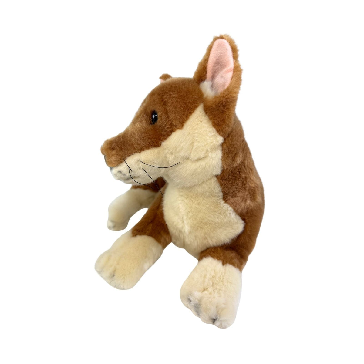 Bocchetta Nelly 40cm Lying Dingo Plush Toy - Tan (Australian Stuffed Animal Souvenir Gift)
