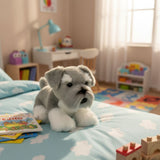 Bocchetta Scoobie 28cm Floppy Schnauzer Puppy Plush Toy (Realistic Stuffed Animal Dog Gift)