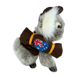 Bocchetta Jack 12cm Sitting Koala with Swag & Hat Plush Toy - Grey (Australian Stuffed Animal Souvenir Gift)
