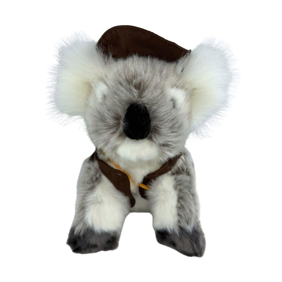 Bocchetta Jack 12cm Sitting Koala with Swag & Hat Plush Toy - Grey (Australian Stuffed Animal Souvenir Gift)