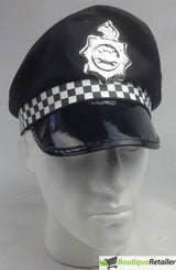 Police Officer Captain HAT Cop Costume Party Cap Fancy Dress - Black