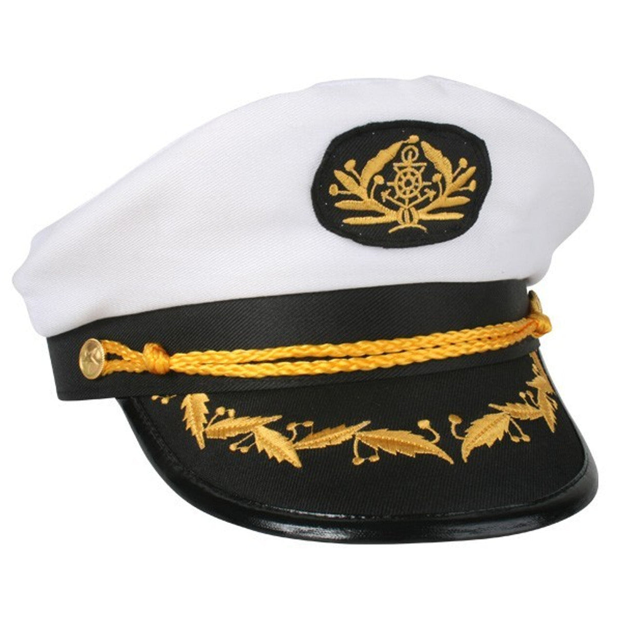 White/Black Captain/Skipper Sailor Hat - Adult (Party Costume)
