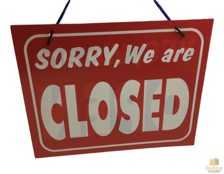 9x OPEN / CLOSED SIGN Plastic Business Shop Window Sign 28cm x 21.5cm BULK