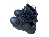 Telas Ankle Cut Leather Combat Boots - Black (EEE Width w/ Side Zip)