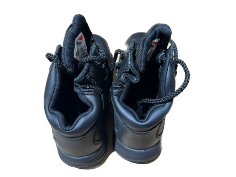 Telas Ankle Cut Leather Combat Boots - Black (EEE Width w/ Side Zip)