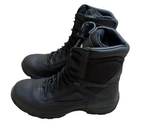 Telas Tactical Police Military Leather Combat Boots - Black (E Width w/ Side Zip)