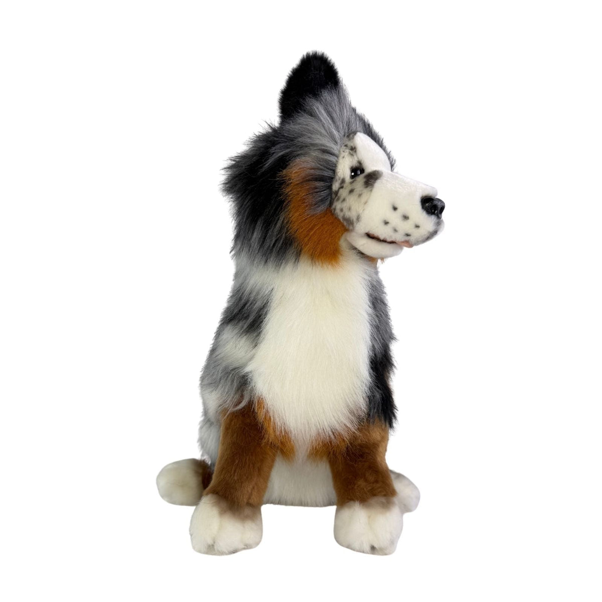 Bocchetta Oakley 35cm Sitting Australian Shepherd Plush Toy - Blue Merle (Realistic Stuffed Animal Dog Gift)
