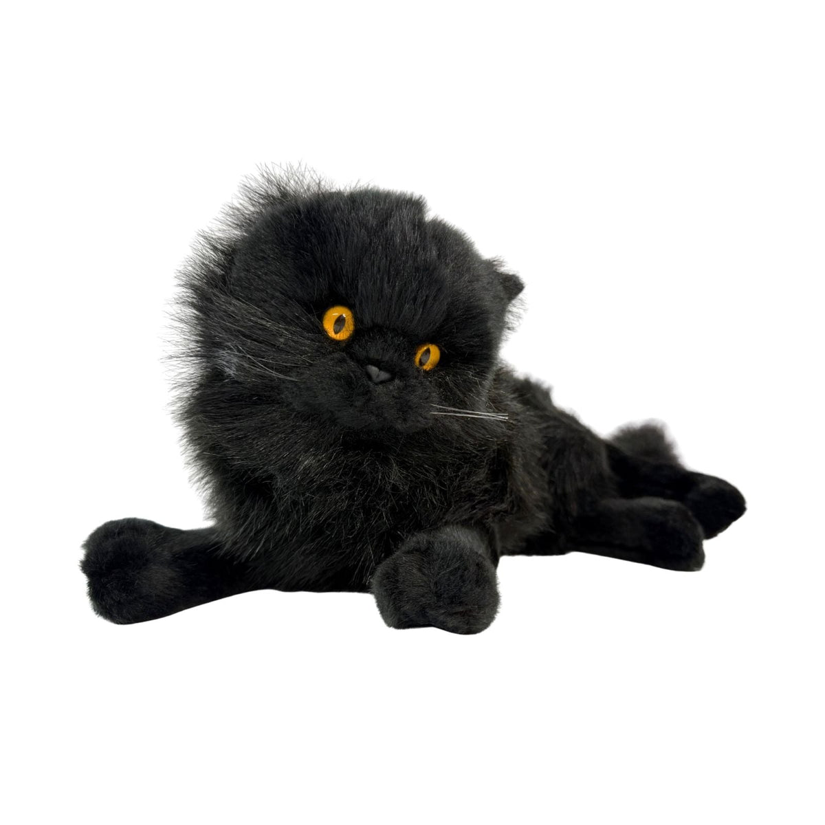Bocchetta Onyx 38cm Lying Black Cat Plush Toy (Realistic Stuffed Animal Cat Gift)