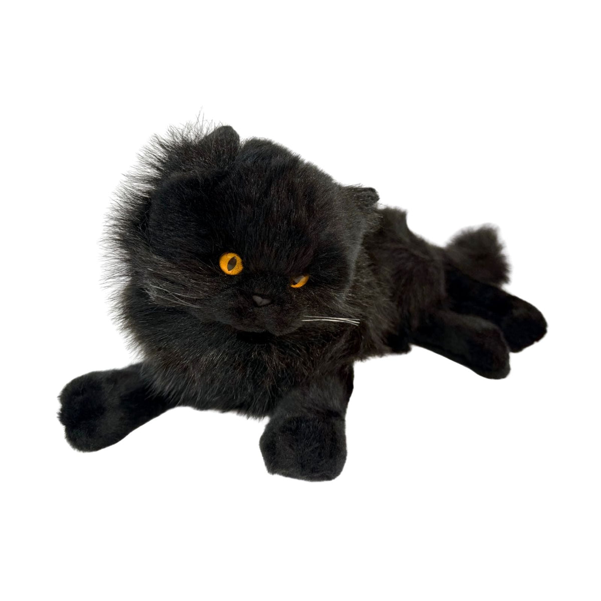Bocchetta Onyx 38cm Lying Black Cat Plush Toy (Realistic Stuffed Animal Cat Gift)