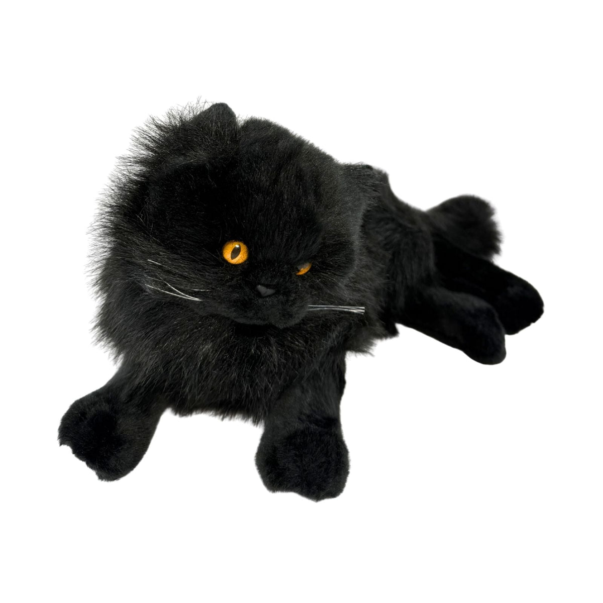 Bocchetta Onyx 38cm Lying Black Cat Plush Toy (Realistic Stuffed Animal Cat Gift)