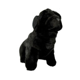 Bocchetta Oreo 28cm Sitting Pug Plush Toy - Black (Realistic Stuffed Animal Dog Gift)
