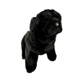 Bocchetta Oreo 28cm Sitting Pug Plush Toy - Black (Realistic Stuffed Animal Dog Gift)