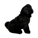 Bocchetta Oreo 28cm Sitting Pug Plush Toy - Black (Realistic Stuffed Animal Dog Gift)