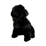 Bocchetta Oreo 28cm Sitting Pug Plush Toy - Black (Realistic Stuffed Animal Dog Gift)