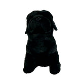 Bocchetta Oreo 28cm Sitting Pug Plush Toy - Black (Realistic Stuffed Animal Dog Gift)