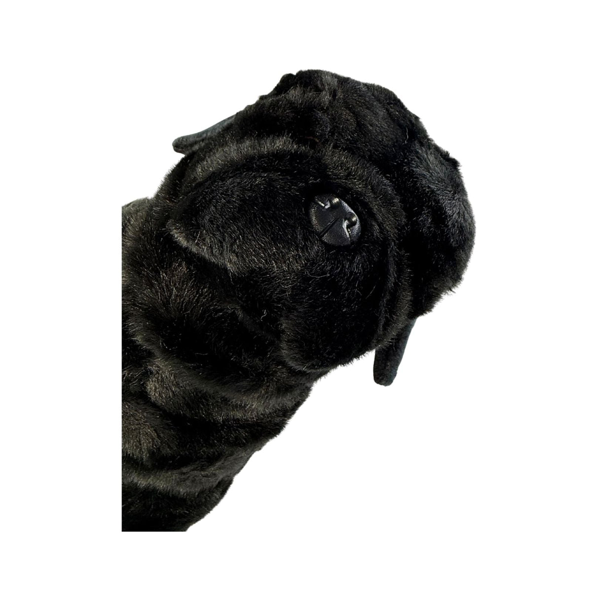 Bocchetta Oreo 28cm Sitting Pug Plush Toy - Black (Realistic Stuffed Animal Dog Gift)