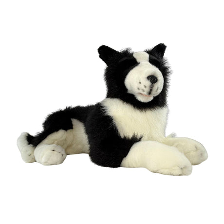 Bocchetta Oscar 62cm Lying Border Collie Plush Toy (Realistic Stuffed Animal Dog Gift)