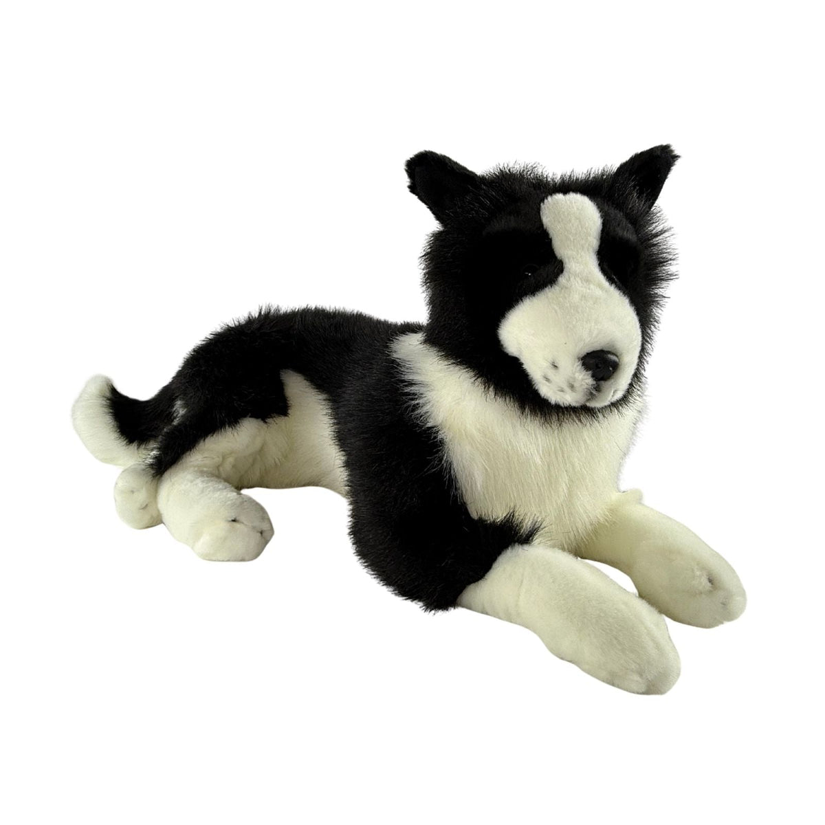 Bocchetta Oscar 62cm Lying Border Collie Plush Toy (Realistic Stuffed Animal Dog Gift)
