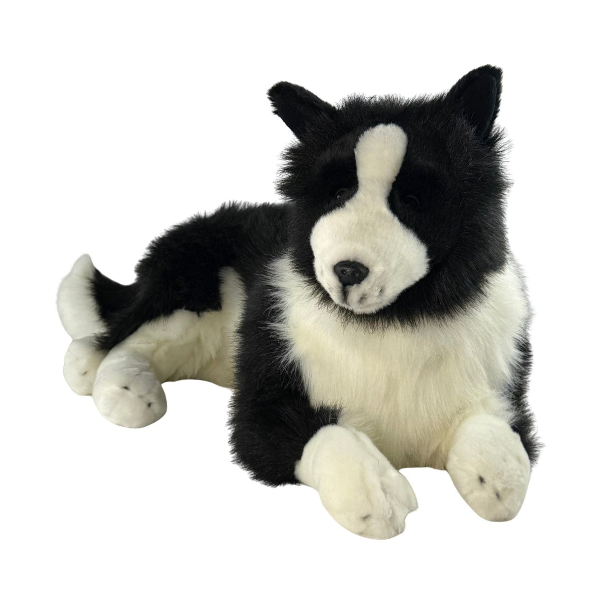 Bocchetta Oscar 62cm Lying Border Collie Plush Toy (Realistic Stuffed Animal Dog Gift)