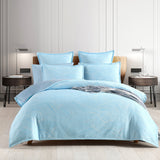 Renee Taylor Oscillate Wave Jacquard Quilt Cover Set - Sky (OEKO-TEX Certified)