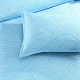 Renee Taylor Oscillate Wave Jacquard Quilt Cover Set - Sky (OEKO-TEX Certified)