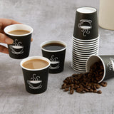 2880x 2.5oz Small Black Paper Disposable Coffee Cups - Espresso Takeaway (Bulk)