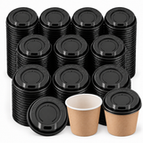 1000x 62mm Plastic Coffee Cup Lids for 4oz Takeaway Cups (Espresso/Short/Piccolo)  - Black