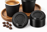 1000x 62mm Plastic Coffee Cup Lids for 4oz Takeaway Cups (Espresso/Short/Piccolo)  - Black