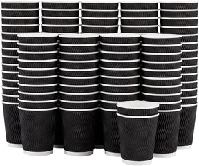 500x 8oz Triple Wall Paper Disposable Coffee Cups for Takeaway (Bulk)