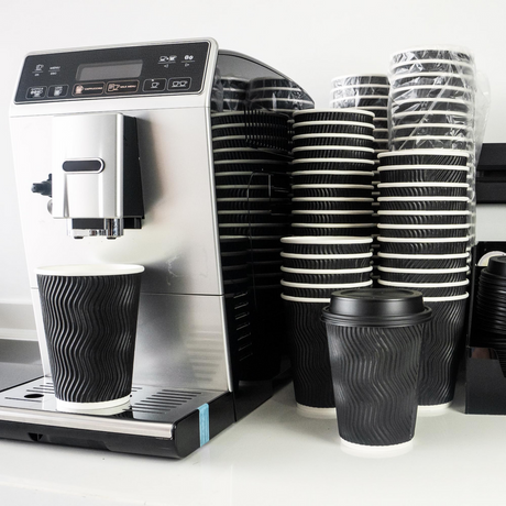360x 12oz Triple Wall Paper Disposable Coffee Cups w/Lids for Takeaway (Bulk)