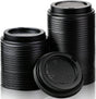 1000x 90mm Plastic Disposable 12oz/16oz Coffee Cup Lids - Black (Bulk Pack)
