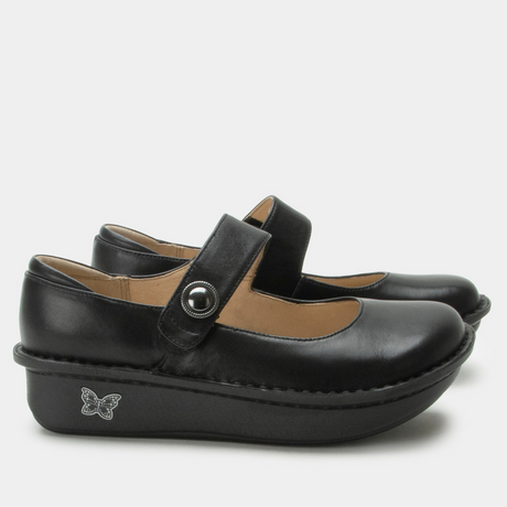 Alegria Paloma Womens Mary Jane Shoes - Black Nappa (Slip-On Nursing Clogs w/Arch Support)