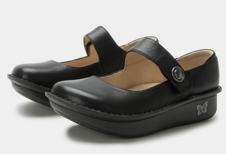 Alegria Paloma Womens Mary Jane Shoes - Black Nappa (Slip-On Nursing Clogs w/Arch Support)