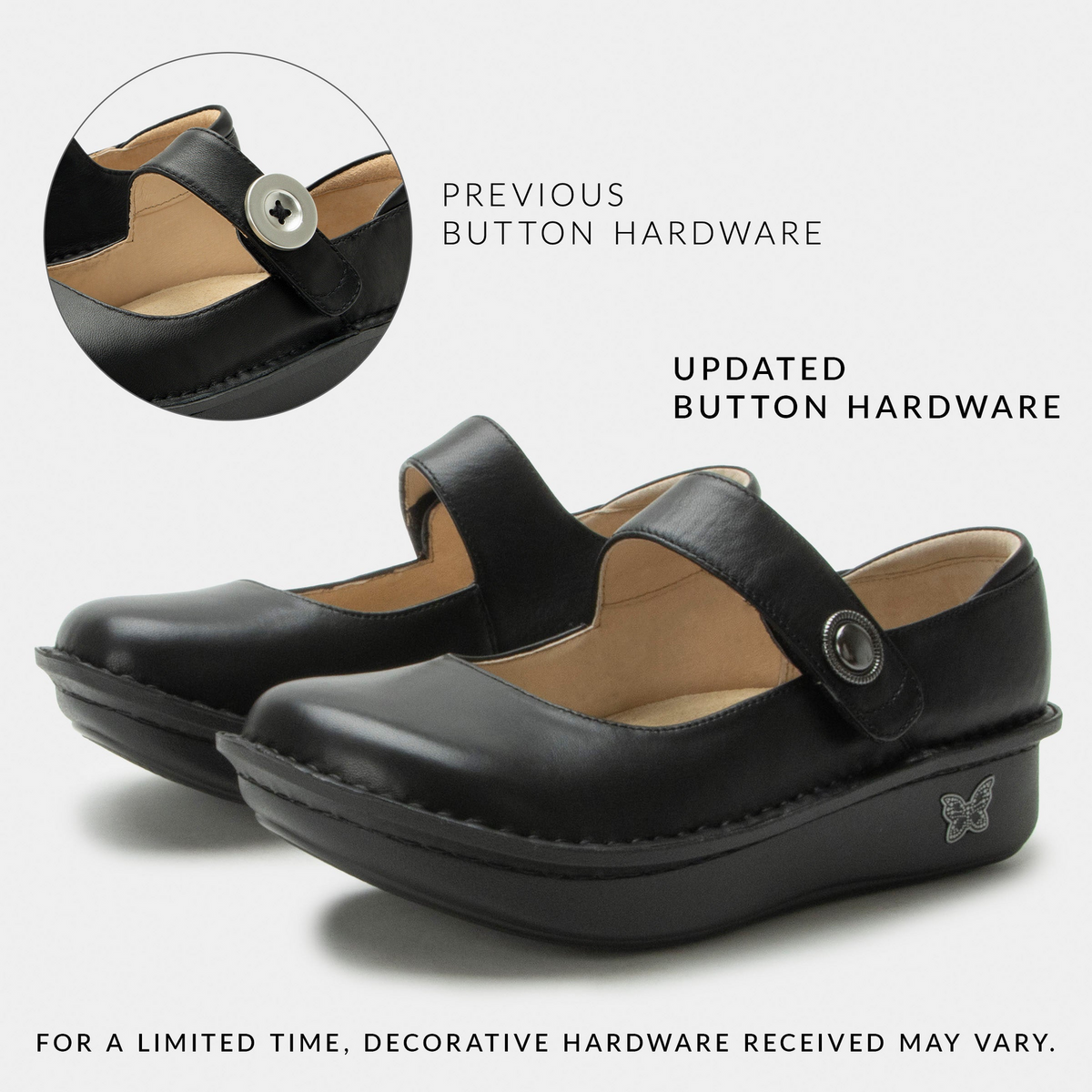 Alegria Paloma Womens Mary Jane Shoes - Black Nappa (Slip-On Nursing Clogs w/Arch Support)