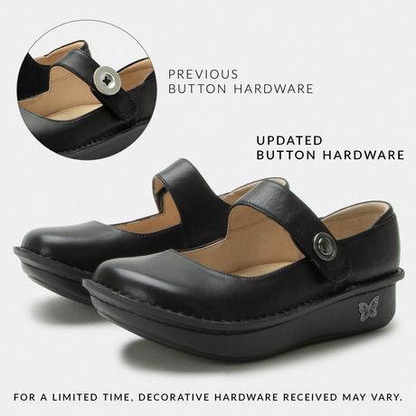 Alegria Paloma Womens Mary Jane Shoes - Black Nappa (Slip-On Nursing Clogs w/Arch Support)