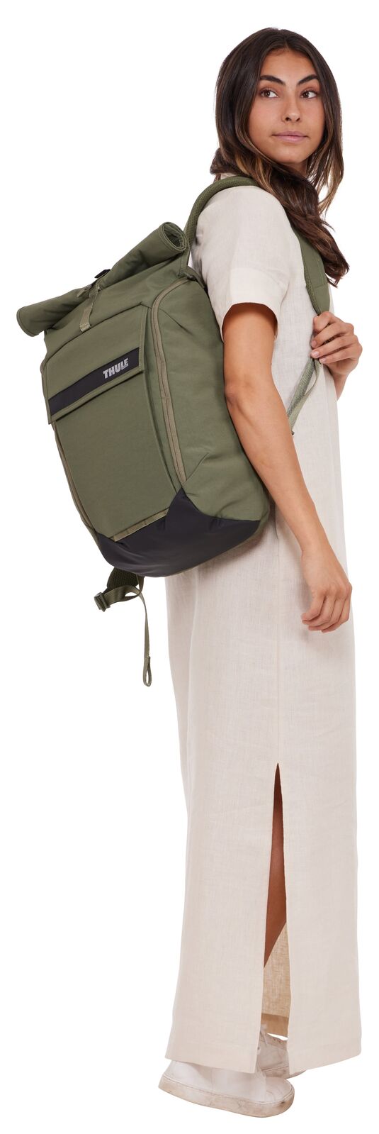 THULE Paramount 24L Rolltop Backpack Bag w/ 16" Laptop Padded Compartment in Olive Green