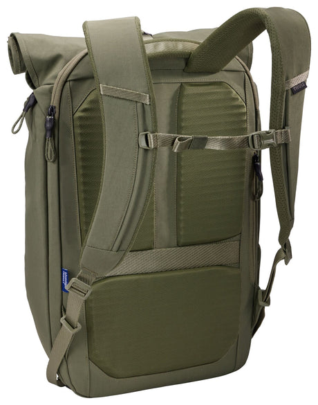 THULE Paramount 24L Rolltop Backpack Bag w/ 16" Laptop Padded Compartment in Olive Green