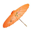 PARASOL UMBRELLA Chinese Japanese Bamboo Flower Pattern Fabric 80cm Diameter - Orange