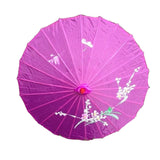 PARASOL UMBRELLA Chinese Japanese Bamboo Flower Pattern Fabric 80cm Diameter - Purple