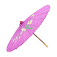 PARASOL UMBRELLA Chinese Japanese Bamboo Flower Pattern Fabric 80cm Diameter - Purple