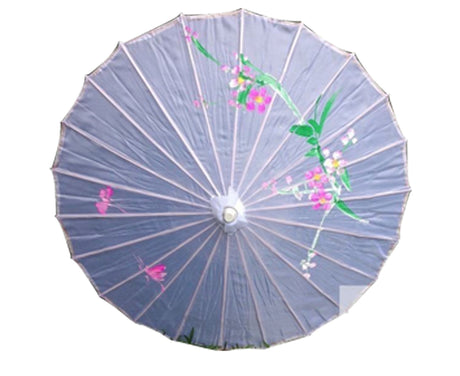 PARASOL UMBRELLA Chinese Japanese Bamboo Flower Pattern Fabric 80cm Diameter