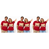 3x Adult Merry Christmas & Santa Reindeer T Shirt Pack - Red (100% Cotton Xmas Top)