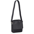 Pierre Cardin Mens Soft Italian Leather Business Crossbody Travel Bag - Black